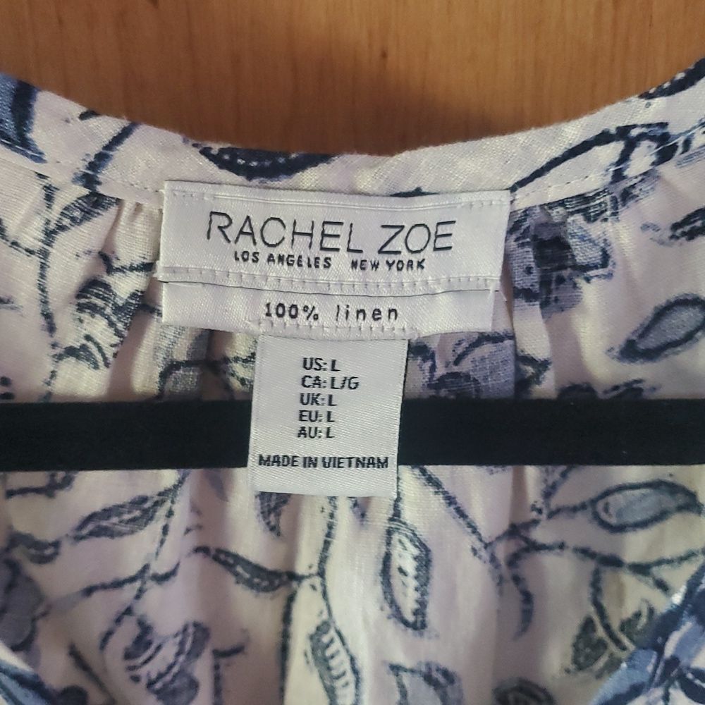 Rachel Zoe Floral Sleeveless Dress 100% Linen - Picture 3 of 10